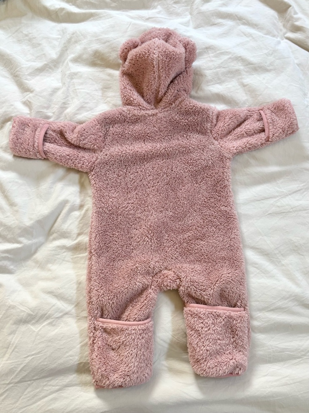 Hannah Anderson Baby Marshmellow Fleece Pink Romper size 6 - 12 mo - Picture 3 of 5